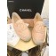 Chanel CC Logo Quilted Leather Espadrilles Apricot