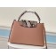 Louis Vuitton Capucines PM Bag Python Handle and Flap N95382 Nude Pink