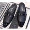 Chanel Chain and Leather Slipper Sandals Mules Black 2019