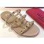 Valentino Rockstud Flat Slide Sandals Nude