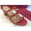 Valentino Heel 6.5cm Rockstud Mules Slide Sandals Red