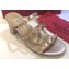 Valentino Heel 6.5cm Rockstud Mules Slide Sandals Gold