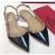 Valentino Rockstud Patent Leather Slingback Ballet Flats Black