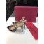Valentino Heel 9.5cm Rockstud Patent Leather Slingback Pumps Black