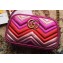 Gucci GG Marmont Matelassé Chevron Shoulder Small Bag 447632 Metallic Fuchsia 2019