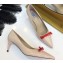 Prada Mid-Heel Pumps Nude with Bow 2019