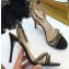 Valentino Heel 10cm Rockstud Around Sandals Black 2019