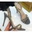 Valentino Heel 10cm Rockstud Around Sandals Gray 2019