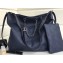 Chanel Quilted Hobo Bag Navy Blue