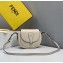 Fendi Round Stitched Saddle Bag Off White 2019
