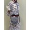 Fendi Round Stitched Saddle Bag Gray 2019