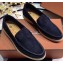 Loro Piana Suede Summer Walk Moccasin Dark Blue