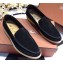 Loro Piana Suede Summer Walk Moccasin Black