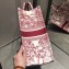 Dior Book Tote Bag In Hydrangea motif Embroidered Red 2019