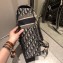 Dior Oblique Embroidered Canvas Backpack Bag Blue 2019