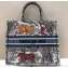 Dior Book Tote Bag In Toile de Jouy motif Embroidered Multicolor 2019