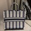 Dior Book Tote Bag In Striped Canvas Blue 2019