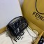 Fendi All-Over FF Logo Mini Baguette Bag in PU Black 2019