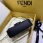 Fendi All-Over FF Logo Mini Baguette Bag in PU Black 2019