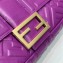 Fendi All-Over FF Motif Leather Large Baguette Bag Purple 2019