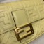Fendi All-Over FF Motif Leather Large Baguette Bag Pale Yellow 2019