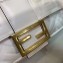 Fendi All-Over FF Motif Leather Large Baguette Bag White 2019