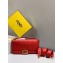 Fendi All-Over FF Motif Leather Large Baguette Bag Red 2019