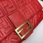 Fendi All-Over FF Motif Leather Large Baguette Bag Red 2019