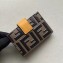 Fendi FF Logo Leather Card Holder Yellow 2019