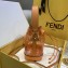 Fendi FF Logo Mon Tresor Mini Bucket Bag in PU Khaki 2019