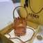 Fendi FF Logo Mon Tresor Mini Bucket Bag in PU Khaki 2019