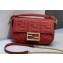 Fendi All-Over FF Motif Leather Mini Baguette Bag Red 2019