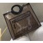 Fendi Tech Mesh All-Over FF Logo Runaway Medium Shopper Tote Bag Brown 2019