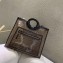 Fendi Tech Mesh All-Over FF Logo Runaway Medium Shopper Tote Bag Brown 2019