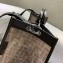 Fendi Tech Mesh All-Over FF Logo Runaway Medium Shopper Tote Bag Brown 2019