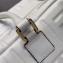 Fendi All-over FF Logo Motif Leather Medium Boston Bag White 2019