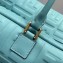 Fendi All-over FF Logo Motif Leather Medium Boston Bag Pale Blue 2019