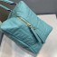 Fendi All-over FF Logo Motif Leather Medium Boston Bag Pale Blue 2019