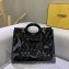 Fendi FF Logo Runaway Medium Shopper Tote Bag in PU Black 2019