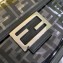 Fendi All-Over FF Logo Medium Baguette Bag in PU Black 2019