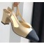 Chanel Heel 6.5cm Slingbacks G31318 Beige/Grosgrain Black 2019