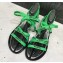 Balenciaga Flat Sandals With Printed Logo Laces Green 2019