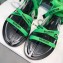 Balenciaga Flat Sandals With Printed Logo Laces Green 2019