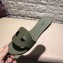 Hermes Lisboa Slipper Sandals Olive Green 2019