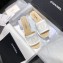 Chanel Stitching CC Logo Mules White 2019