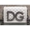 Dolce & Gabbana Crystal DG Girls Shoulder Bag In Quilted Nappa Leather White
