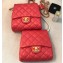 Chanel Lambskin with Imitation Pearls Side Pack Bag AS0614 Red 2019