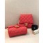 Chanel Lambskin with Imitation Pearls Side Pack Bag AS0614 Red 2019