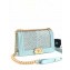 Chanel Embroidered Chevron Boy Medium Flap Bag Light Blue 2019
