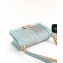 Chanel Embroidered Chevron Boy Medium Flap Bag Light Blue 2019